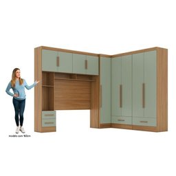 Quarto Modulado Casal Completo 4 Peças 5 Portas 4 Gavetas com Maleiro Smart Plus Espresso Móveis - 6