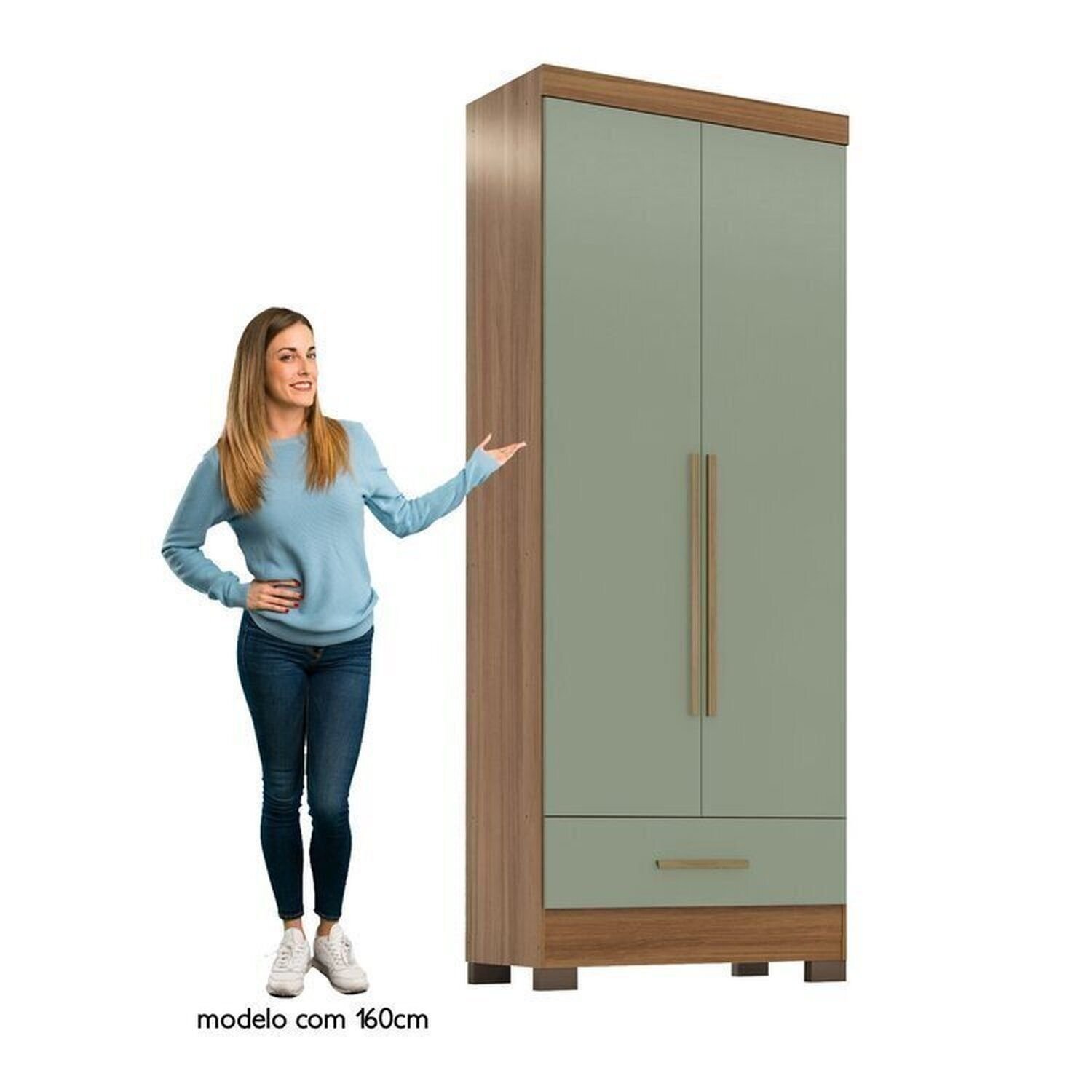 Quarto Modulado Casal Completo 4 Peças 5 Portas 4 Gavetas com Maleiro Smart Plus Espresso Móveis - 10
