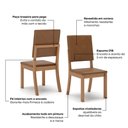 Ver imagem 3 de Conjunto de Jantar Layla Diamond 6 Lugares Tampo MDF com Vidro Cadeiras Estofadas Caramelo Casa 812