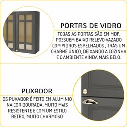 Cozinha Completa 4 Peças 12 Portas 2 Gavetas 2 Nichos para Forno Paris - 6