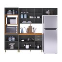 Ver imagem 5 de Cozinha Americana Modulada Torre Quente Aéreo 120cm com Vidro Reflecta Balcão 120cm com Tampo Completa 4 Peças Paris