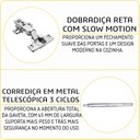 Ver imagem 6 de Cozinha Americana Modulada Torre Quente Aéreo 120cm com Vidro Reflecta Balcão 120cm com Tampo Completa 4 Peças Paris