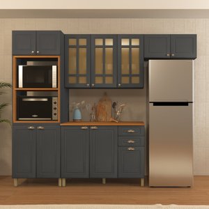 Cozinha Completa 4 Peças 12 Portas 2 Gavetas 2 Nichos para Forno Paris