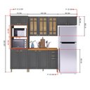 Ver imagem 4 de Cozinha Americana Modulada Torre Quente Aéreo 120cm com Vidro Reflecta Balcão 120cm com Tampo Completa 4 Peças Paris