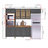 Cozinha Americana Modulada Torre Quente Aéreo 120cm com Vidro Reflecta Balcão 120cm com Tampo Completa 4 Peças Paris - 4