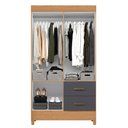 Ver imagem 4 de Guarda Roupa Mobi 4 Portas com Espelho 2 Gavetas Freijó/titanium - Abz