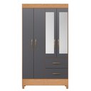 Ver imagem 3 de Guarda Roupa Mobi 4 Portas com Espelho 2 Gavetas Freijó/titanium - Abz