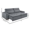 Sofá Retrátil e Reclinável 3 Lugares 190cm Veneza  - 3