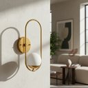 Ver imagem 4 de Kit 2 Arandelas de Parede Oval Moderna com Globo Vidro 12cm Decoração Sala, Casa, Quarto