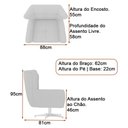 Ver imagem 4 de Poltrona Giratória 88cm Bull Linho Cinza - Sallar Home
