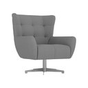 Ver imagem 1 de Poltrona Giratória 88cm Bull Linho Cinza - Sallar Home