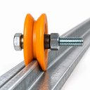 Ver imagem 2 de Kit 2 Roldanas 100kg Nylon V 2 Polegadas de Toni com Bucha e Parafuso Porta Portão de Correr Janela