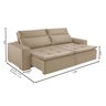 Sofá Retrátil e Reclinável 3 Lugares 190cm Veneza  - 3