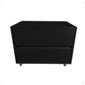 Balcão para Banheiro 2 Gavetas com Rodinhas 60x40x40cm Preto - 1