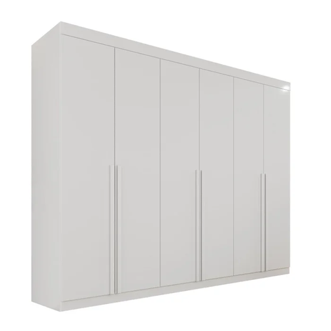 Guarda Roupa Casal 6 Portas 8 Gavetas Florianópolis 100% Mdf Valverde Moveis Branco
