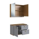 Ver imagem 7 de Gabinete de Banheiro 100% MDF com Espelheira 2 Portas sem Cuba Lívia 80cm Yescasa Cinza/Freijó/Urbi