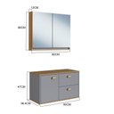 Ver imagem 3 de Gabinete de Banheiro 100% MDF com Espelheira 2 Portas sem Cuba Lívia 80cm Yescasa Cinza/Freijó/Urbi
