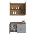 Ver imagem 6 de Gabinete de Banheiro 100% MDF com Espelheira 2 Portas sem Cuba Lívia 80cm Yescasa Cinza/Freijó/Urbi