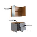 Ver mais imagens de Gabinete de Banheiro 100% MDF com Espelheira 2 Portas sem Cuba Lívia 80cm Yescasa Cinza/Freijó/Urbi