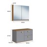 Gabinete de Banheiro 80cm 100% Mdf com Espelheira 2 Portas sem Cuba Lívia - 3