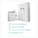 Ver imagem 4 de Quarto Infantil Guarda-Roupa 4 Portas e Cômoda 3 Gavetas 100% MDF Ane Branco