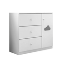 Ver imagem 7 de Quarto Infantil Guarda-Roupa 4 Portas e Cômoda 3 Gavetas 100% MDF Ane Branco