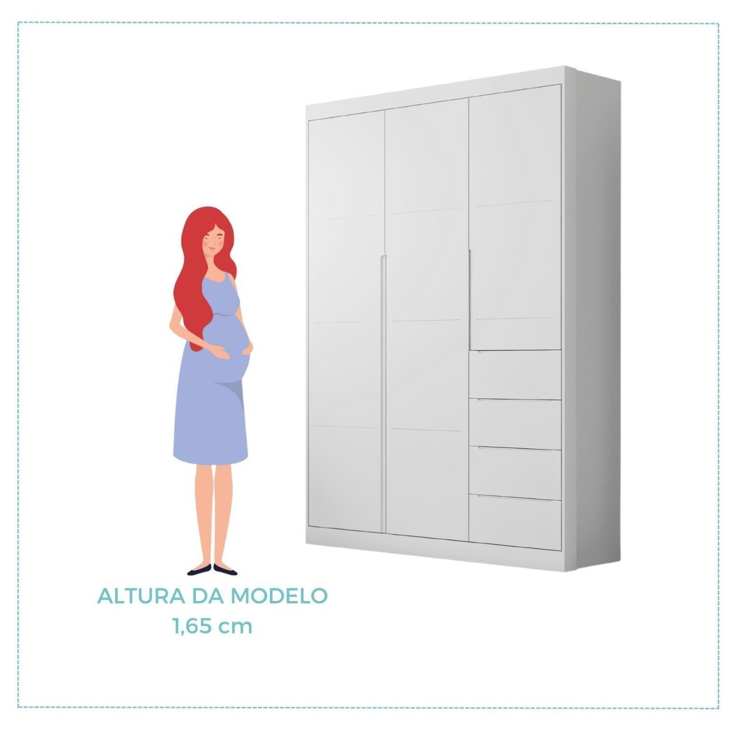 Quarto Infantil com Guarda Roupas e Cômoda Eloá  - 6