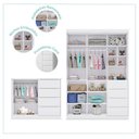 Ver imagem 4 de Quarto Infantil Guarda-Roupa 3 Portas 4 Gavetas e Cômoda 4 Portas 100% MDF Eloá Branco