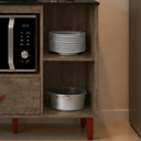 Ver imagem 3 de Balcão para Cooktop 5 Bocas com Nicho Micro-Ondas e Gaveta Córdoba Cozinha em MDP Córdoba:Canela