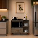 Ver imagem 1 de Balcão para Cooktop 5 Bocas com Nicho Micro-Ondas e Gaveta Córdoba Cozinha em MDP Córdoba:Canela