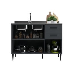 Balcão de Pia 120cm 3 Portas 2 Gavetas Barbara - 2