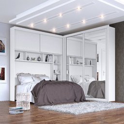 Guarda Roupa Casal com Espelho 4 Portas 7 Gavetas Firenze Plus Móveis Europa - 1 Guarda Roupa Casal com Espelho 4 Portas 7 Gavetas Firenze Plus Móveis Europa - 1