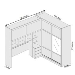 Guarda Roupa Casal com Espelho 4 Portas 7 Gavetas Firenze Plus Móveis Europa - 3 Guarda Roupa Casal com Espelho 4 Portas 7 Gavetas Firenze Plus Móveis Europa - 3