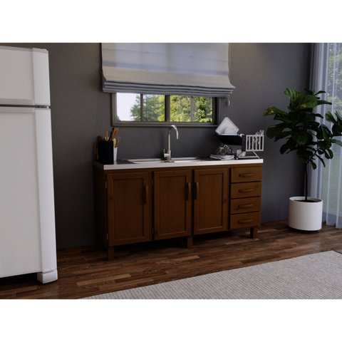 Balcão para Cozinha 3 Portas 4 gavetas 