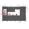 Cozinha Americana Modulada Torre Quente Balcão 120cm com Tampo Paneleiro 4 Portas Completa 6 Peças  Paris - 4