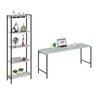 Kit Escritório 2 Peças Mesa Diretor Industrial 180cm e Estante 5 Prateleiras - 2