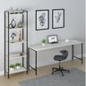 Kit Escritório 2 Peças Mesa Diretor Industrial 180cm e Estante 5 Prateleiras - 1