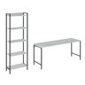 Kit Escritório 2 Peças Mesa Diretor Industrial 180cm e Estante 5 Prateleiras - 3