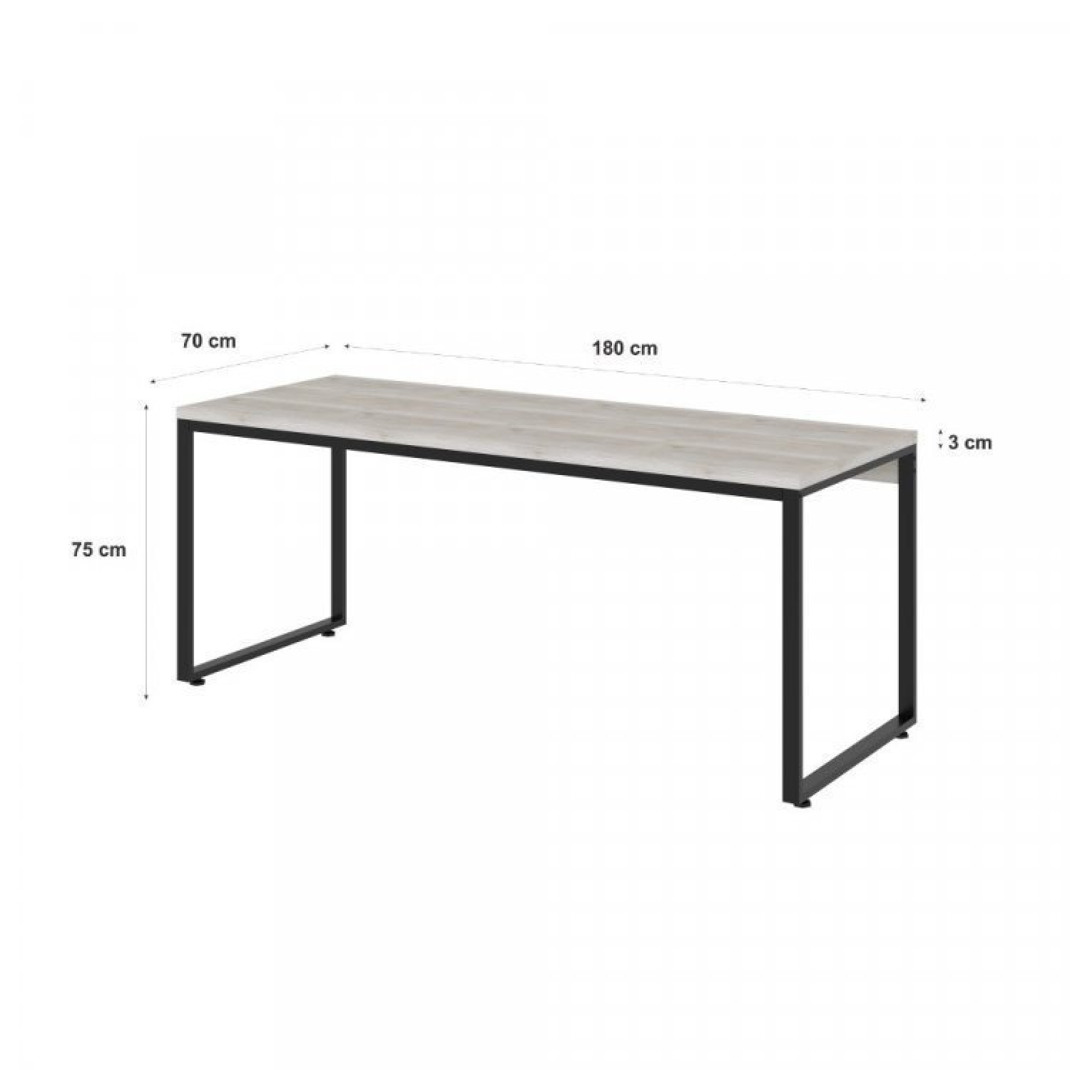 Conjunto Escritório 2 Peças Mesa Diretor Industrial 180cm e Estante 5 Prateleiras  - 10