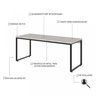 Kit Escritório 2 Peças Mesa Diretor Industrial 180cm e Estante 5 Prateleiras - 9