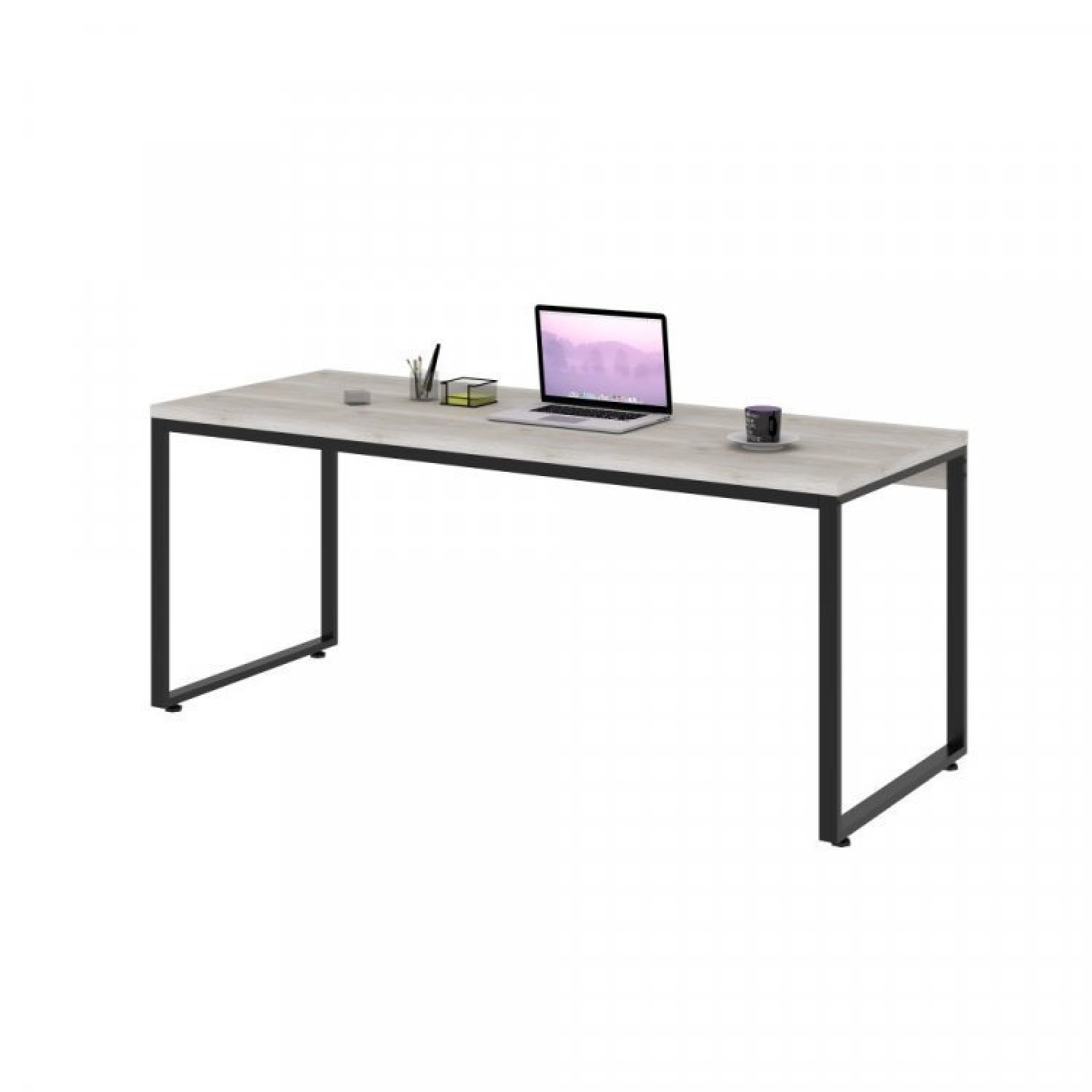 Conjunto Escritório 2 Peças Mesa Diretor Industrial 180cm e Estante 5 Prateleiras  - 8