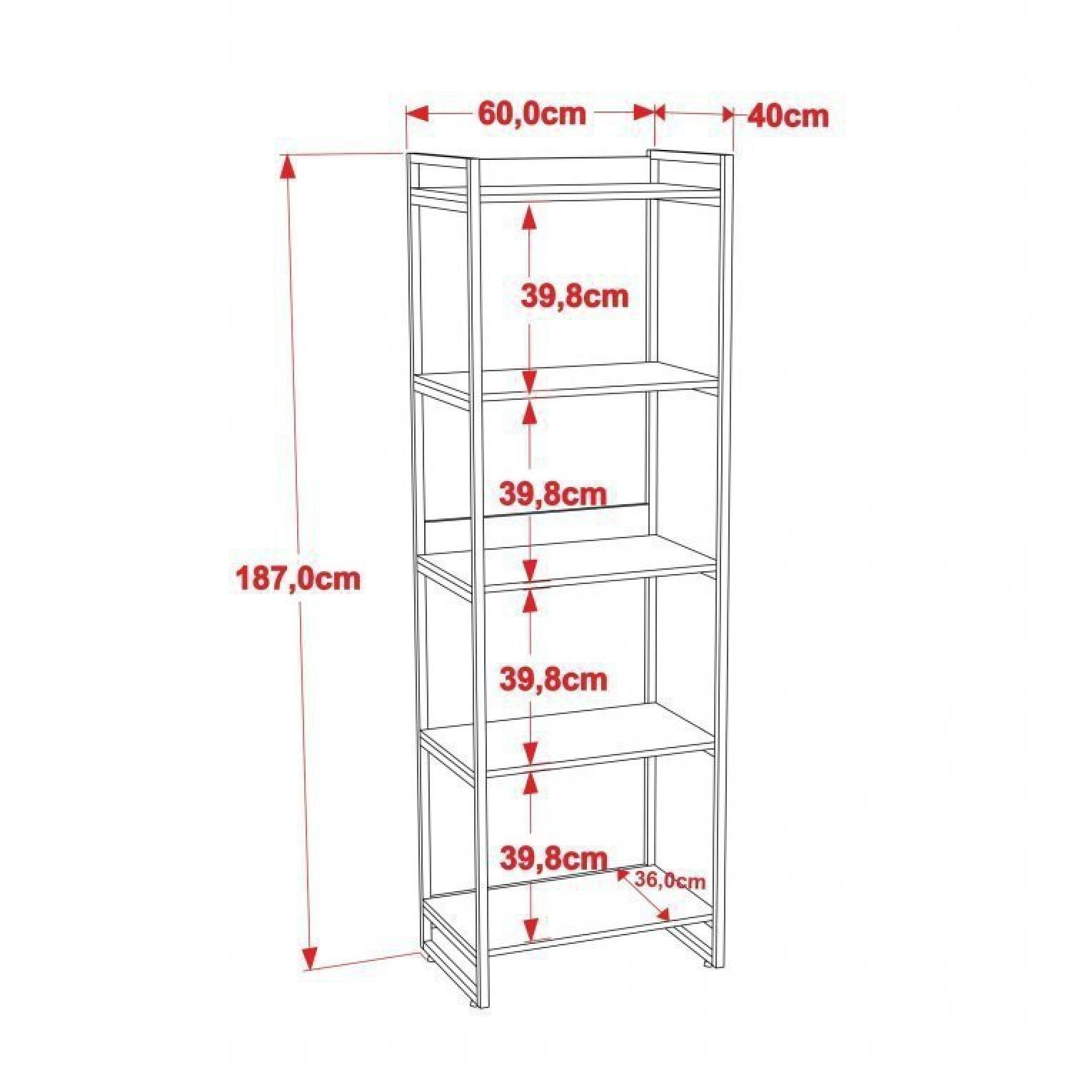 Conjunto Escritório 2 Peças Mesa Diretor Industrial 180cm e Estante 5 Prateleiras  - 7