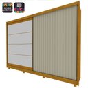 Ver imagem 2 de Guarda Roupa Casal com Espelho 2 Portas Apolo Naturale Off White Ripado - Gelius