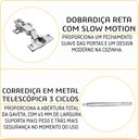 Ver imagem 6 de Cozinha Ameicana Modulada Torre Quente Aéreo 120cm com Vidro Reflecta Paneleiro 4 Portas Balcão 120cm com Tampo Completa 6 Peças Paris