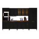Ver imagem 3 de Cozinha Ameicana Modulada Torre Quente Aéreo 120cm com Vidro Reflecta Paneleiro 4 Portas Balcão 120cm com Tampo Completa 6 Peças Paris