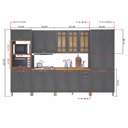 Ver imagem 4 de Cozinha Ameicana Modulada Torre Quente Aéreo 120cm com Vidro Reflecta Paneleiro 4 Portas Balcão 120cm com Tampo Completa 6 Peças Paris