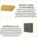 Ver mais imagens de Cozinha Ameicana Modulada Torre Quente Aéreo 120cm com Vidro Reflecta Paneleiro 4 Portas Balcão 120cm com Tampo Completa 6 Peças Paris