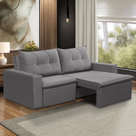 Sofá Retrátil 2 Lugares 1,80m Lara Suede Rover & Beato