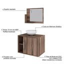 Ver imagem 4 de Conjunto Balcão C-cuba R30 e Espelheira Soft 600 Carvalho Dark C-preto Ônix Nogal