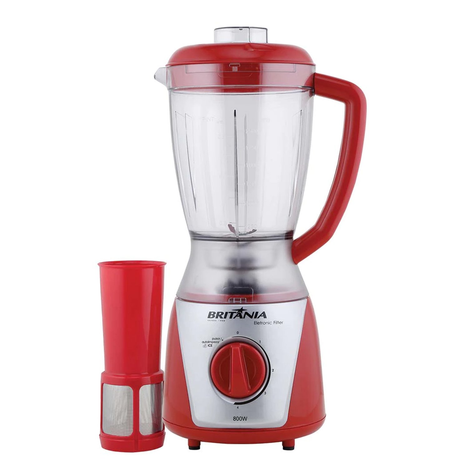 Liquidificador Britânia Eletronic Pro 2 Em 1 900w 2.5l 110v - Vermelho - 2